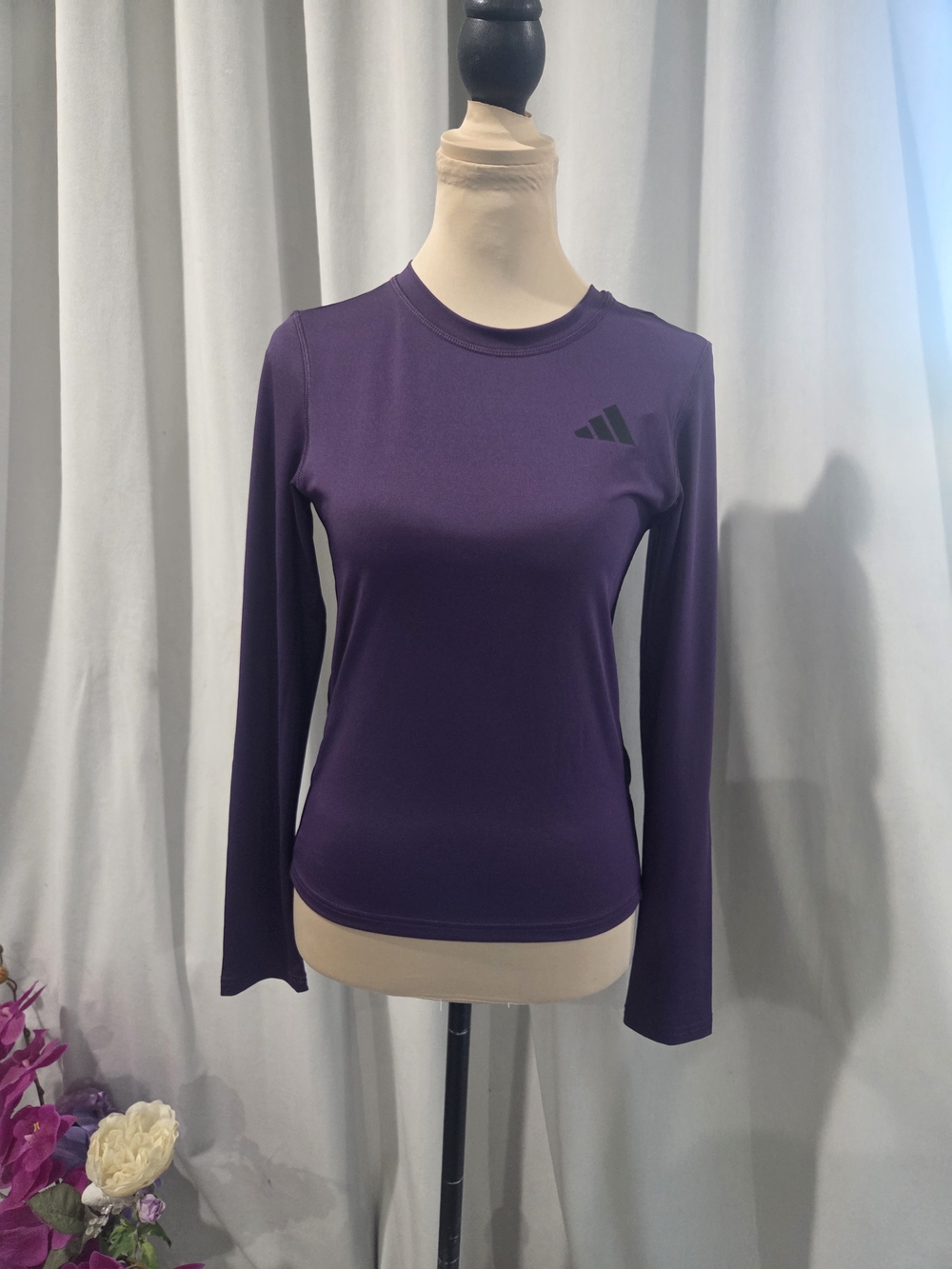 Adidas Women's Long-Sleeve Crew Neck Top - Purple